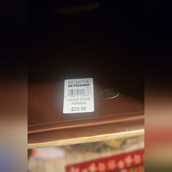 Bed, Bath, & Beyond Brown Tissue Cover with gold accent design - Picture 5 of 5